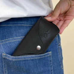 Cornelius Brilleetui Læderbrilleetui Læderetui Til Briller Sort Læder