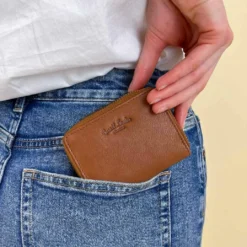 Dillon Pung Læderpung Pengepung Kortholder Lille Dame Brun Læder