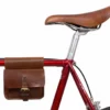 Arie Den H. Cykeltaske Steltaske Bagagebærertaske Lædertaske Transporttaske Taske Til Cykel Cykeltilbehør Dobbeltaske Vintage Brun Læder