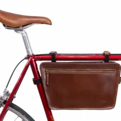 Alois De H. Cykeltaske Steltaske Lædertaske Transporttaske Bæretaske Cykel Cykeltilbehør Taske Til Cykel Cykeltaske Brun Læder