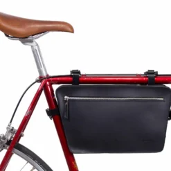 Alois De H. Cykeltaske Steltaske Lædertaske Transporttaske Bæretaske Cykel Cykeltilbehør Taske Til Cykel Cykeltaske Sort Læder