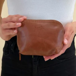 Leo Make-up Taske Kosmetiktaske Toilettaske Brun Læder