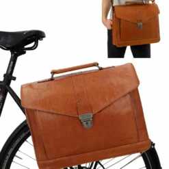 Eddy M. Bagagebærertaske Cykeltaske Skuldertaske Brun Læder