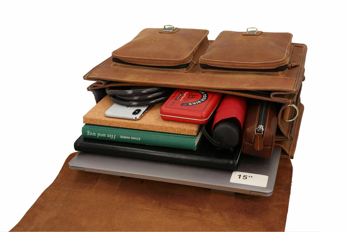 Marco P. Bagagebærertaske Arbejdstaske Kontortaske Bagagetaske Cykeltaske Med Skulderrem Cykeltaske Brun Læder 8 Marco P. Bagagebærertaske Arbejdstaske Kontortaske Bagagetaske Cykeltaske Med Skulderrem Cykeltaske Brun Læder - Image 8