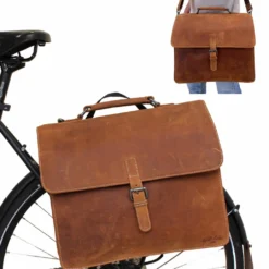 Peter S. Bagagebæretaske Dokumentmappe Transporttaske Cykeltaske Lærertaske Kontortaske Arbejdstaske Lædertaske Cykel Vintage Brun Læder