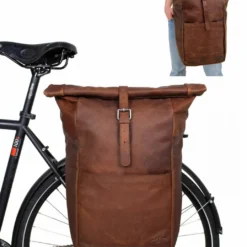 Miquel I. Bagagebærertaske Cykeltaske Med Skulderrem Cykeltaske Transporttaske Bæretaske Budstaske Taske Til Cykel Stor Læder Brun 16L