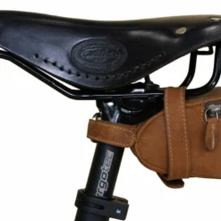 Gino B. Sadeltaske Cykeltaske Styrtaske Siddetaske Sadel Taske Transporttaske Cykelkurv Cykeltilbehør Cykelpung Cykeltilbehør Retro Brun Kanvas/læder