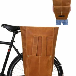 Gareth T. Cykelrygsæk Læder Rygsæk Bagagebærertaske Brun Læder