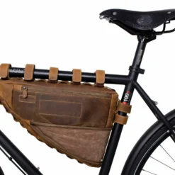 Lance A. Cykeltaske Steltaske Stangtaske Bæretaske Bærepose Taske Til Cykel Cykel Retro Brun Læder