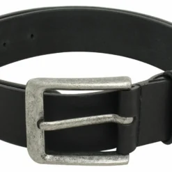 Kellen Bælte Læderbælte Herre Dame Sølvfarvet Spænde Sort Læder -Taske Salgsbutik 2G114 11 90 vorne gurtel leder 1280x1280