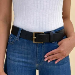 Jori Bælte Læderbælte Lædertilbehør Kvinder Klassisk Flere Længder Sort Læder