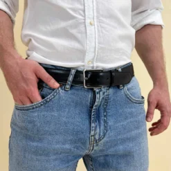 Silva Bælte Læderbælte Med Spænde Herre Sort Læder