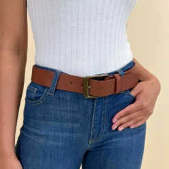 Verner Bælte Læderbælte Med Spænde Accessoires Unisex Brun Læder