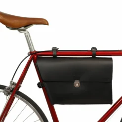 Jef P. Cykeltaske Steltaske Lædertaske Cykeltilbehør Transporttaske Cykel Rammetaske Brun Læder Str. L