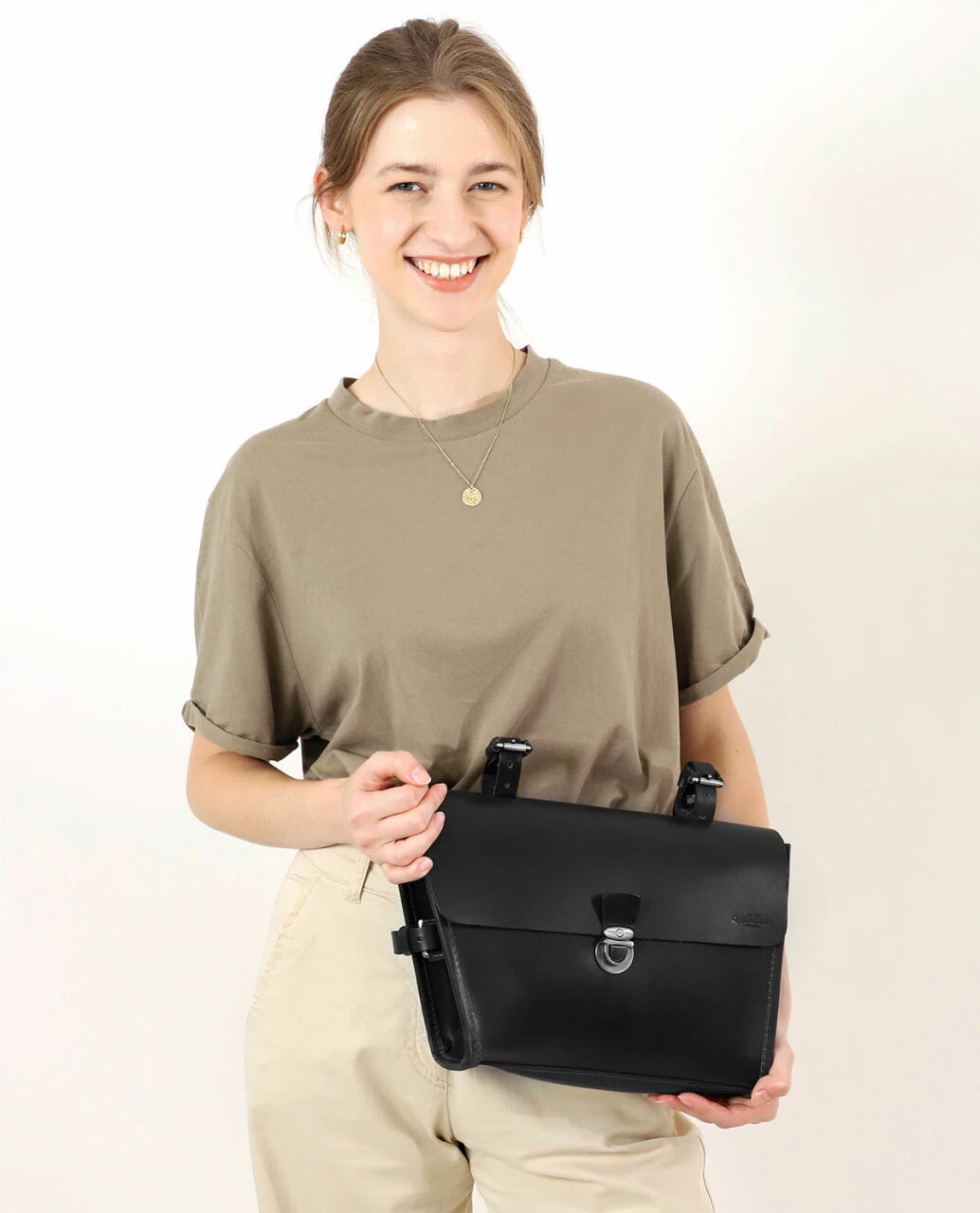 Jef P. Cykeltaske Steltaske Lædertaske Cykeltilbehør Transporttaske Cykel Rammetaske Brun Læder Str. M 3 Jef P. Cykeltaske Steltaske Lædertaske Cykeltilbehør Transporttaske Cykel Rammetaske Brun Læder Str. M - Image 3