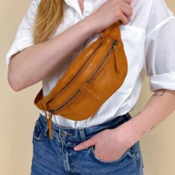 Acton Mavetaske Festivaltaske Bæltetaske Dame Brun Læder