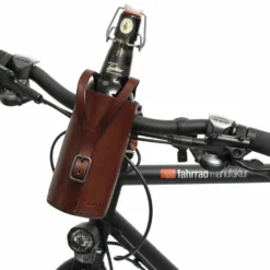 Connie Flaskeholder Til Cykelhåndtag Cykelstyr Kopholder Bæreholder Cykel Brun Læder