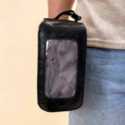 Charly G. Cykeltaske Cykelstyrtaske Steltaske Rattetaske Ratstaske Stangtaske Cykeltaske Cykel Mobilholder Lædertaske Cykeltilbehør Sort Læder -Taske Salgsbutik 2G62 20 6wp model male1 1280x1280