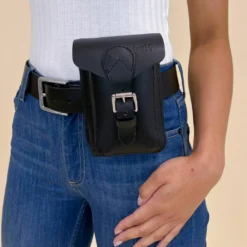 Camilla Bæltetaske Festivaltaske Mavetaske Sort Læder