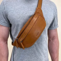 Spencer Bæltetaske Mavetaske Bumbag Festivaltaske Brun Læder