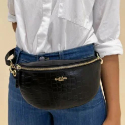 Annabelle Bæltetaske Mavetaske Hoftetaske Festivaltaske Læder Sort