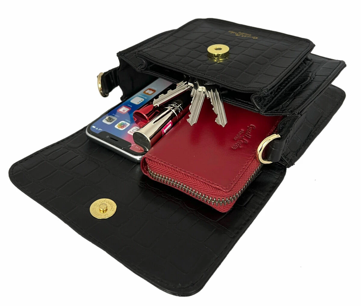 Anouk Skuldertaske Håndtaske Slyngetaske Partytaske Festivalaske Lædertaske Sort 8 Anouk Skuldertaske Håndtaske Slyngetaske Partytaske Festivalaske Lædertaske Sort - Image 8