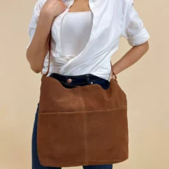 Aylin Skuldertaske Lædertaske Håndtaske Bæretaske Shopper Dametaske Ruskind Damer Brun Læder