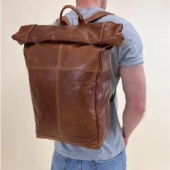 Joy Rygsæk Læder Rygsæk Rolltop Rygsæk Taske Brun Læder