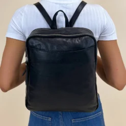 Kelly Rygsæk City-rygsæk Læderrygsæk Lille Dame Sort Læder