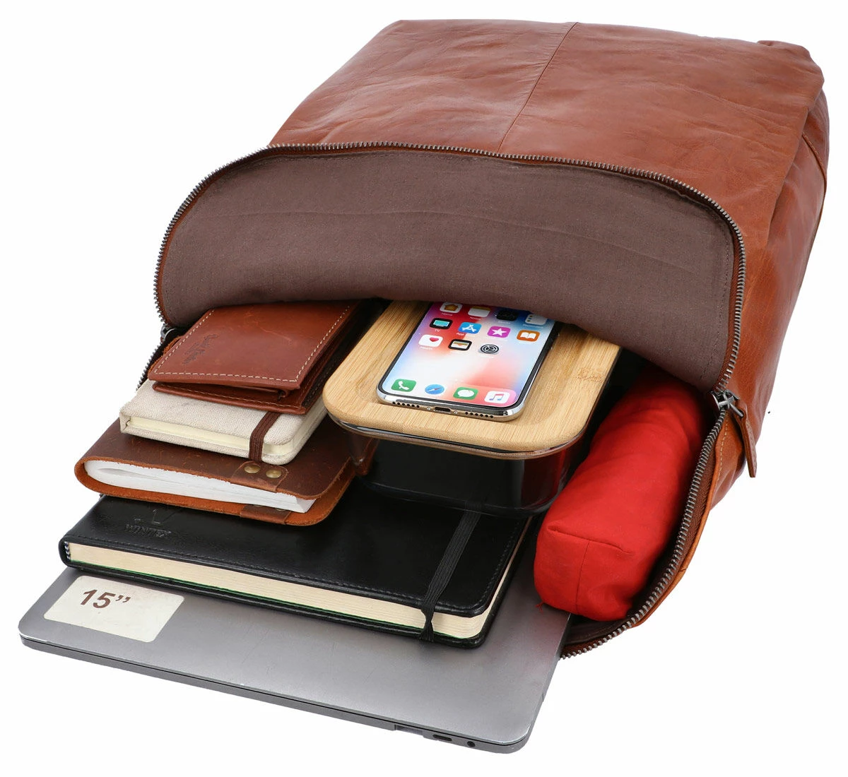 Neal Rygsæk Backpack Lædertaske Unitaske Arbejdstaske Håndbagage Retro Brun Læder 6 Neal Rygsæk Backpack Lædertaske Unitaske Arbejdstaske Håndbagage Retro Brun Læder - Billede 6