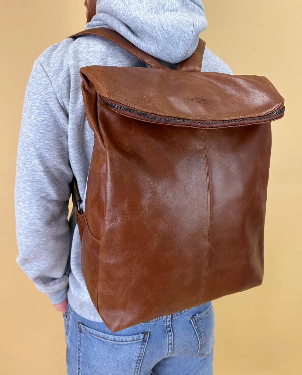 Neal Rygsæk Backpack Lædertaske Unitaske Arbejdstaske Håndbagage Retro Brun Læder 2 Neal Rygsæk Backpack Lædertaske Unitaske Arbejdstaske Håndbagage Retro Brun Læder - Billede 2