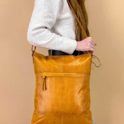 Maola Håndtaske Shopper Skuldertaske Læderhåndtaske Brun Læder