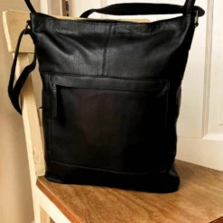 Maola Håndtaske Shopper Skuldertaske Computertaske Dame Sort Læder