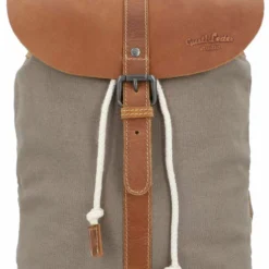 Paula M Rygsæk Backpack Cityrygsæk Khaki Kanvas Læder -Taske Salgsbutik 2M81 20 19wp vorne rucksack lederpcSBsTb6oVuWb 1280x1280