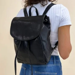 Jula Rygsæk Læderrygsæk Hverdagsrygsæk Backpack Lille Sort Læder