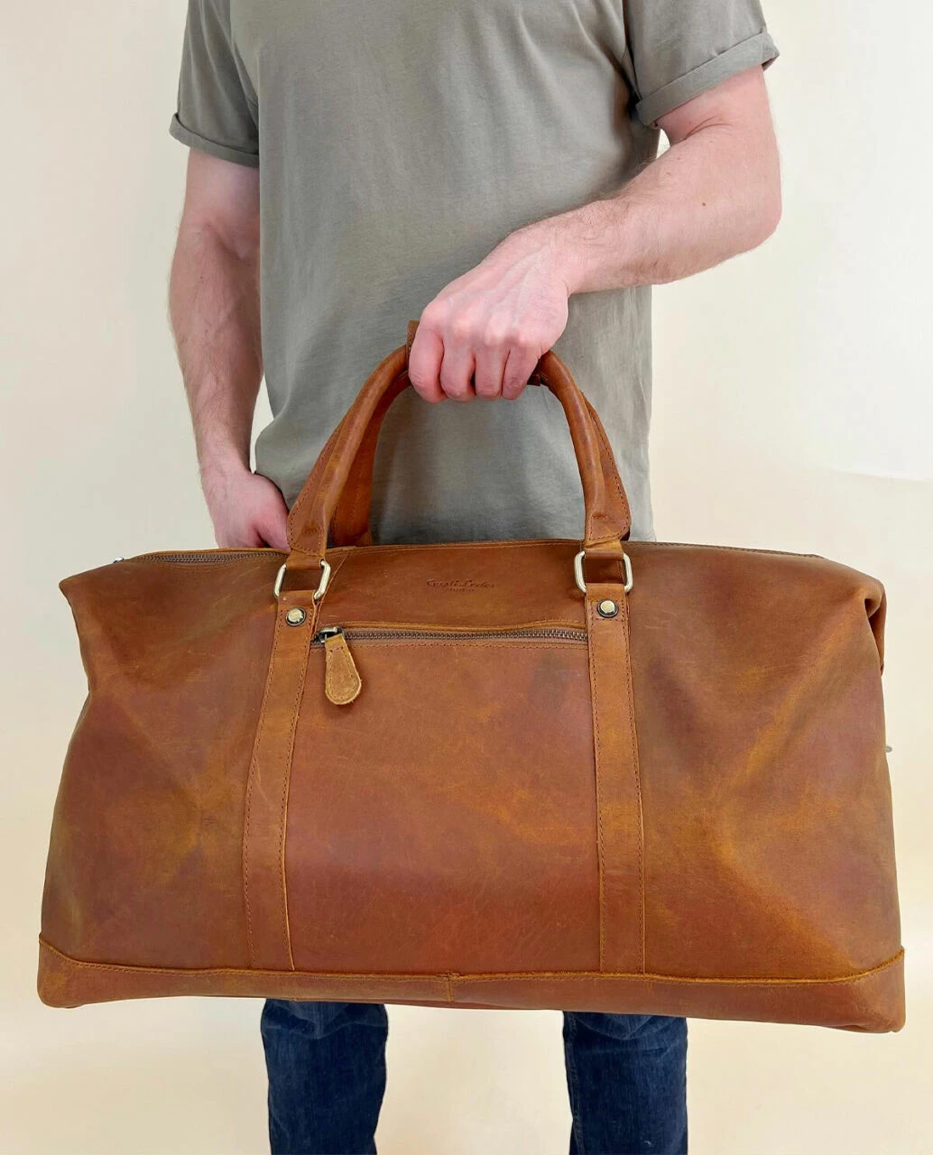 Ruben Rejsetaske Sportstaske Håndbagage Retro Brun Læder 36L 4 Ruben Rejsetaske Sportstaske Håndbagage Retro Brun Læder 36L - Image 4