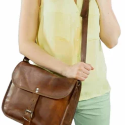 Andy 11" Cam Leather Shoulder Satchel