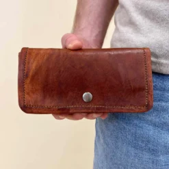 Paddy Tobakstaske Multifunktionel Taske Tobakpung Etui Brun Læder