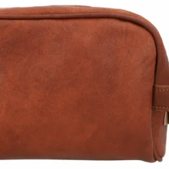 Piet Toilettaske Kosmetiktaske Make-up Pung Brun Læder -Taske Salgsbutik A81 vorne Waschtasche leder 1280x1280