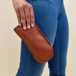 Ginny Brilleetui Etui Til Briller Solbrille Læderetui Vintage Brun Læder