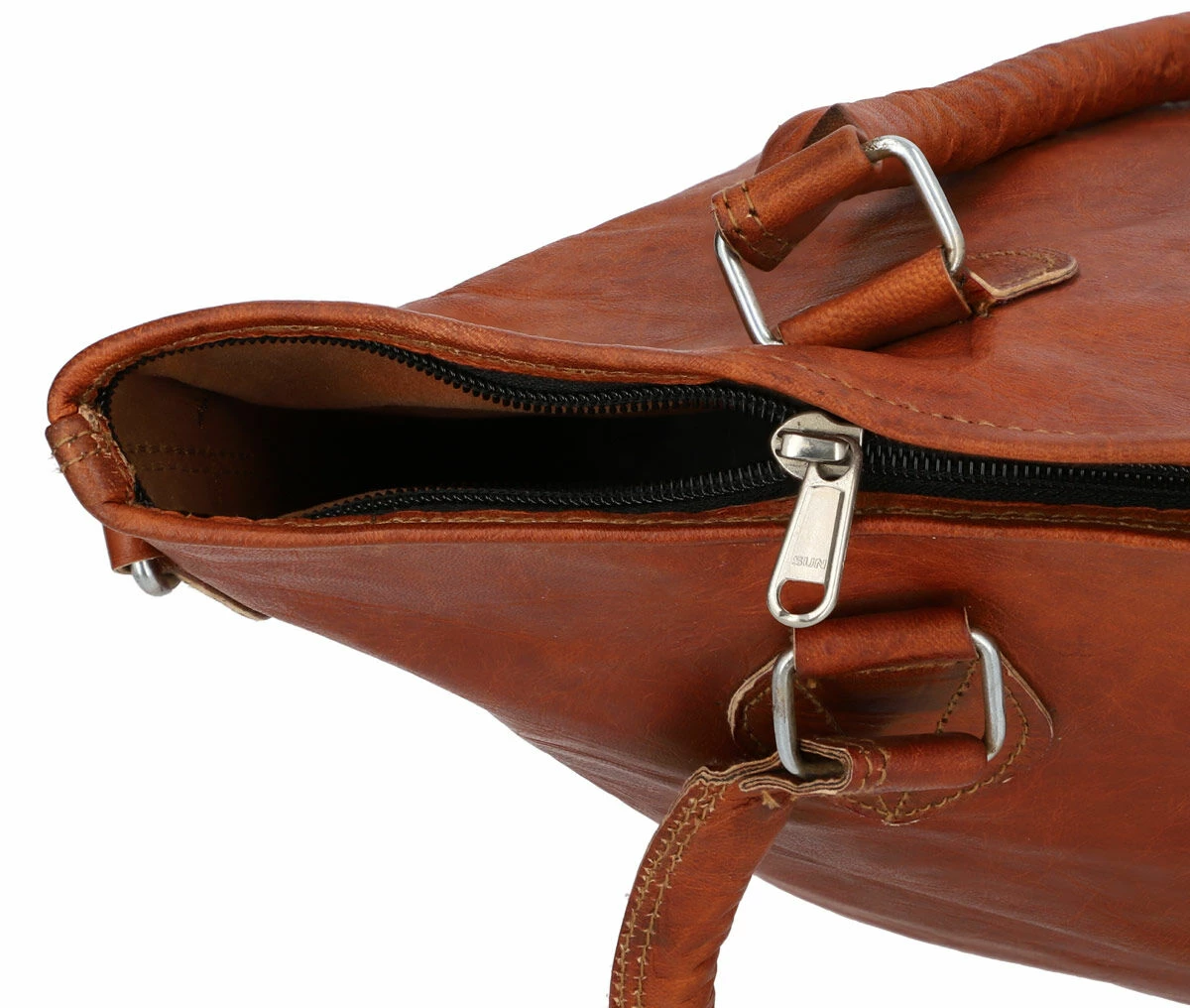 Therese Håndtaske Shopper Læderskuldertaske Med Lynlås Brun Læder 8 Therese Håndtaske Shopper Læderskuldertaske Med Lynlås Brun Læder - Image 8