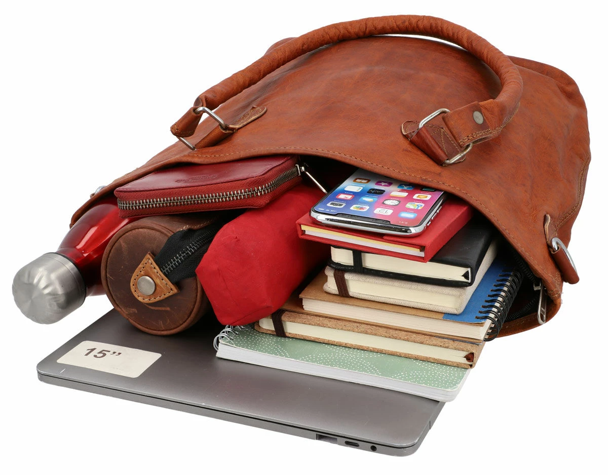 Therese Håndtaske Shopper Læderskuldertaske Med Lynlås Brun Læder 7 Therese Håndtaske Shopper Læderskuldertaske Med Lynlås Brun Læder - Image 7