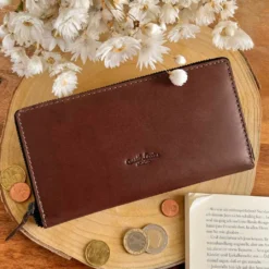 Cara Pung Damepung Tegnebog Pengepung Dame Brun ægte Læder