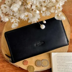 Cara Pung Pengepung Clutch Mønter Kortetui Dame Sort Læder