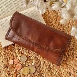 Emma Pung Pengepung Tegnebog Møntpung Læderpung Dame Brun Læder