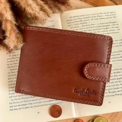 Gustav Pung Læderpung Pengepung Kortholder Lille Dame Brun Læder