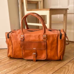 Harvey Rejsetaske Skuldertaske Håndbagage Herre Dame Brun Læder