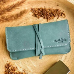 Jesse Tobakspung Pung Til Rulletobak Læderpung Blå Læder