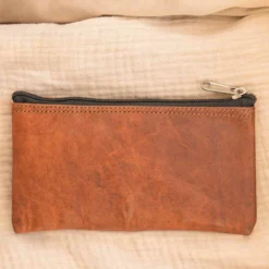 Lucy Pung Tegnebog Make-up-taske Tobakspung Rejsetaske Kosmetiktaske Vintage Brun Læder