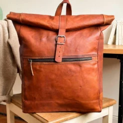 Milo Rygsæk Computertaske Læderrygsæk Dame Herre Brun Læder 17L